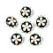 Handmade Lampwork Beads, Bumpy Flat Round with Flower, Black, 18.5~20x10~11mm, Hole: 1mm