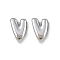 304 Stainless Steel Charms, Letter, Letter V, 7.5x5.5x3.5mm, Hole: 1.8mm