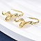Snake Brass Micro Pave Cubic Zirconia Dangle Earrings, Cadmium Free & Lead Free, Long-Lasting Plated, Rack Plating, Real 18K Gold Plated, 17.5x7.5x9.5mm