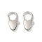 316 Stainless Steel Lobster Claw Clasps, Full Polish, Heart, Stainless Steel Color, 20x11x4mm