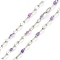 Brass Dapped Chains, with Enamel, with Spool, Soldered Lead Free & Cadmium Free, Platinum, Mixed Color, 4x2x0.2mm