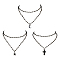3 Set 3 Style Moon & Cross & Star Pendant Necklaces Set, Alloy Satellite Chains Necklaces for Women, Electrophoresis Black, 13.58~14.76 inch(34.5~37.5mm), 2Pcs/set, 1 Set/style