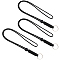 Polyester Keychains, with Iron Split Rings, Black, 460x30x12.5mm