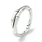 Bamboo Alloy Open Cuff Rings, Lead Free & Cadmium Free, Antique Silver, 6mm, Inner Diameter: 17mm