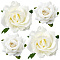 Cloth & Iron Alligator Hair Clips, with Rose Cloth Brooches, White, 67x65x41mm
