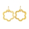 Rack Plating Brass Earrings, Cadmium Free & Lead Free, Flower, Real 18K Gold Plated, 41x30mm
