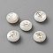 5Pcs Natural Freshwater Shell Beads, Flat Round with Constellation Pattern, WhiteSmoke, Sagittarius, 8~10x4.5mm, Hole: 0.8mm
