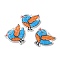 Space Theme Translucent Resin Pendants, Bird Charms, Dodger Blue, 32x32.5x2mm, Hole: 1.4mm
