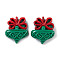 Christmas Decorations Theme Opaque Resin Decoden Cabochons, Heart, 21x18x7mm