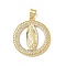 Brass Micro Pave Cubic Zirconia Pendants, Relion, Virgin Mary, Lead Free & Cadmium Free, Long-Lasting Plated, Real 18K Gold Plated, 28x25x3mm, Hole: 6x4mm