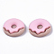 Opaque Resin Cabochons, Imitation Food, Donuts, Pink, 15x17x4.5mm