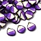 Handmade Polymer Clay Cabochons, Fruit Theme, Purple, Mangosteen, 11~13x10~11x1~2.5mm
