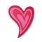 Valentine's Day Printed Opaque Acrylic Pendants, Heart, with Paillette, Cerise, 40x31.5x2.5mm, Hole: 1.6mm