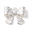 Brass Charms, Cadmium Free & Nickel Free & Lead Free, Bowknot, 925 Sterling Silver Plated, 14.5x17.5x5mm, Hole: 1.6mm