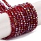 Baking Electroplate Glass Beads Strands, AB Color, Faceted, Round, Dark Red, 3x2mm, Hole: 0.7mm, about 135~140pcs/strand, 32~34cm