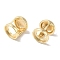 Brass Stud Earring Findings, Real 18K Gold Plated, 10x9.5mm, Pin: 0.9mm