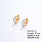 Brass Hoop Earrings, with Clear Cubic Zirconia, Real 18K Gold Plated, 17x6mm