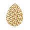 304 Stainless Steel Pendants, Ion Plating(IP), Real 18K Gold Plated, Teardrop, 41.5x29.5x1.5mm, Hole: 1.6mm