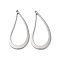 Brass Pendants, Teardrop, Hollow, Platinum, 29x14x1mm, Hole: 0.9mm