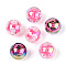 Printed Transparent Acrylic Beads, Bead in Bead Round with Clover Butterfly Cross, AB Color, Mixed Color, 15.9mm, Hole: 2.8mm