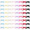 64Pcs 8 Colors Bowknot Polyester Alligator Hair Clips, with Platinum Plated Alloy Clip, for Women Girls, Mixed Color, 30~33.5x41~43x8~10mm, 8pcs/color