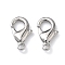 Brass Lobster Claw Clasps, Long-Lasting Plated, Rack Plating, Lead Free & Cadmium Free, Platinum, 15x9x3mm, Hole: 1.8mm