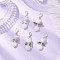 5Pcs Heart Angel Acrylic & ABS Plastic Imitation Pearl Pendant Decoration, with Zinc Alloy Lobster Claw Clasps, Antique Silver & Silver, 46mm