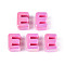 UV Plating Opaque Acrylic Beads, Iridescent, Letter E, 20.5x16x13.5mm, Hole: 6mm