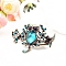 Alloy Rhinestone Claw Hair Clips, Hair Accessories for Women & Girls, Owl, Aquamarine, 55x68mm
