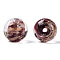 Luminous Handmade Gold Sand Lampwork Beads, Glow in the Dark, Round, Coconut Brown, 12x11.5mm, Hole: 1.5mm