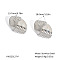 Stainless Steel Cross Stripe Stud Earrings, Silver, 28x19.7mm