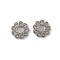 304 Stainless Steel Cabochon Settings, Flower, Stainless Steel Color, Tray: 2mm and 3mm, 10x2mm