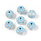 Painted Opaque Acrylic Beads, Flower, Light Sky Blue, 9~9.5x11mm, Hole: 1.8mm, about 833pcs/500g