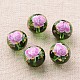 Flower Picture Printed Glass Round Beads GLAA-J088-12mm-A15-1