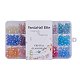 1 boîte diamètre 8mm galvanoplastie ronde rondelle perles de verre perles multicolores à facettes pour la fabrication de bijoux EGLA-PH0002-8x5mm-01-6
