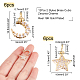 Nbeads 12Pcs 2 Styles Brass Micro Pave Clear Cubic Zirconia Charms ZIRC-NB0001-51G-4