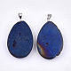 Electroplate Natural Druzy Agate Pendants G-T112-09B-2