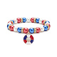 Bracelet extensible en perles de verre colorées BJEW-JB09210-2