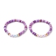 Bracelets extensibles de perles heishi en argile polymère BJEW-JB05711-01-1