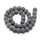 Brins de perles de pierre de lave naturelle X-G-S255-8mm-02-2
