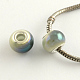 Electroplate Imitation Jade Glass  European Beads GPDL-Q015-01E-1