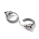304 Stainless Steel Wolf Hoop Earrings for Men Women EJEW-F312-06AS-2
