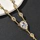 Ожерелья из латуни с прозрачными кубическими цирконами и паве NJEW-G183-06G-01-2