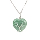 Ожерелья с подвесками в форме сердца из натурального зеленого авантюрина PW-WG58330-05-1
