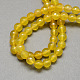 Faceted Round Natural Yellow Agate Beads Strands G-S137-23-2