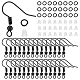 Pandahall 400 pieza kit de fabricación de pendientes de gancho negro con bucles con anillos de salto y tuercas de plástico para pendientes se conecta para accesorios de suministros de fabricación de joyas diy DIY-PH0009-59-1