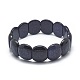 Bracelets synthétiques de perles d'or bleues synthétiques BJEW-G617-04A-02-2