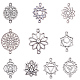 SUNNYCLUE 1 Box 100Pcs 10 Styles Flower Connector Charms Finding Tibetan Antique Silver Flower Hollow Chakra Charms Pendants Craft Supplies for DIY Jewelry Bracelet Necklace Earring Making Accessories TIBE-SC0001-08AS-FF-1