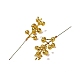 プラスチック製の模造果実の茎の付属品  鉄と泡の発見  グリッターパウダー  DIYのクリスマスツリーのために  花輪  パーティーデコレーション  ゴールド  180x49x35mm DIY-B048-02B-2
