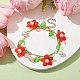 Bracelets à breloques en perles de verre et fleurs en acrylique BJEW-JB10054-04-2